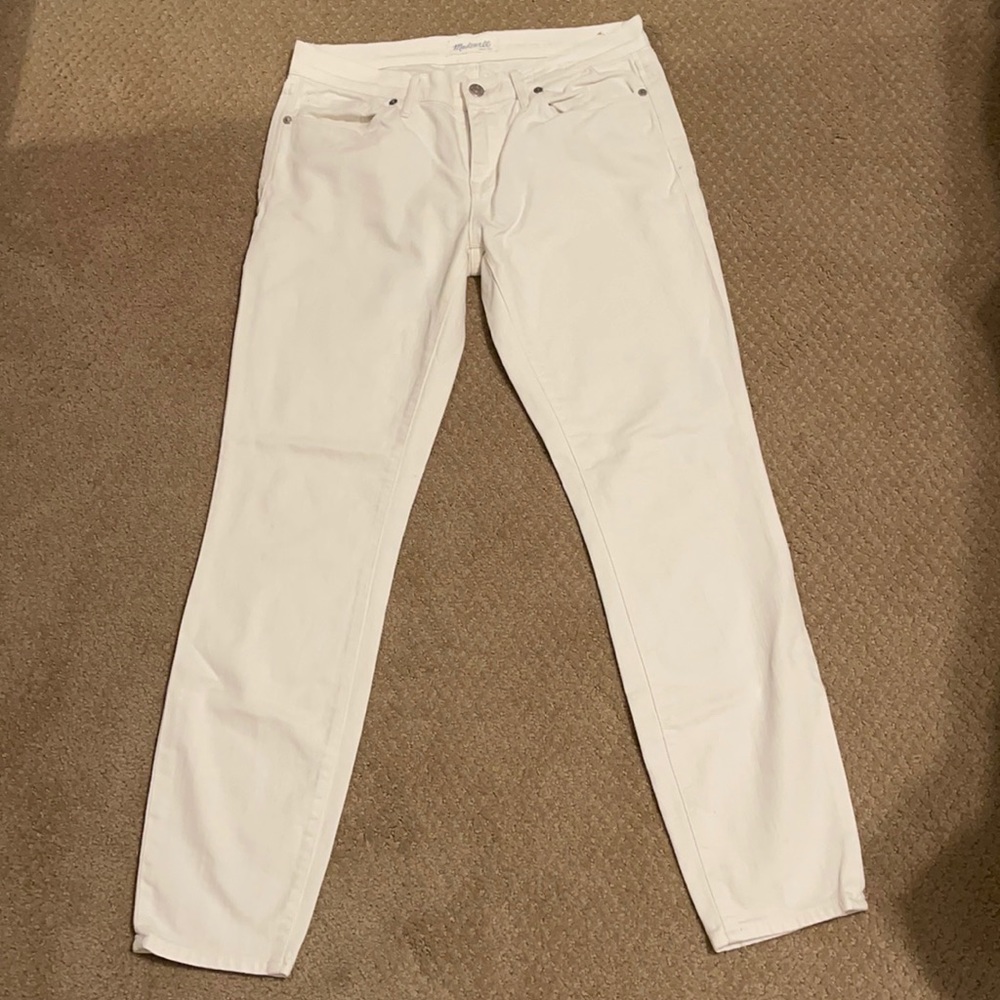 Madewell white to off-white skinny jeans